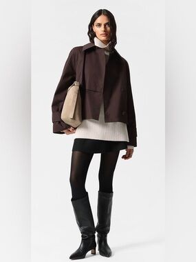 Women's Dark Brown Cropped Trench Jacket - & Other Stories